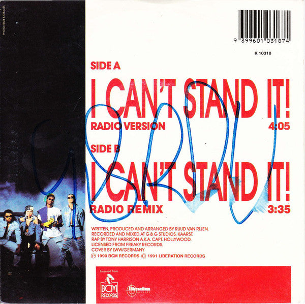 Twenty 4 Seven Featuring Captain Hollywood : I Can't Stand It! (7", Single)