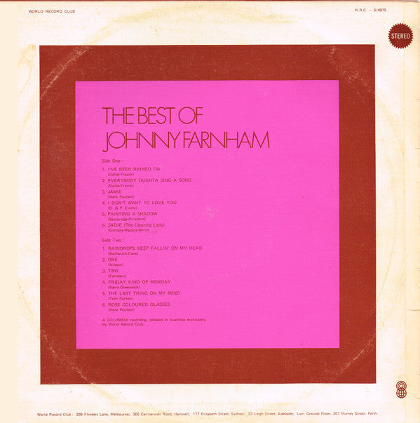 John Farnham : The Best Of Johnny Farnham (LP, Comp, Club)