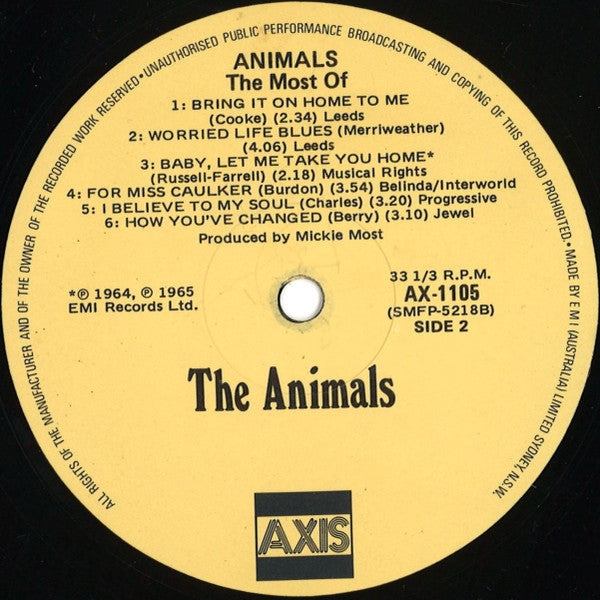 The Animals : The Most Of (LP, Comp, RE)