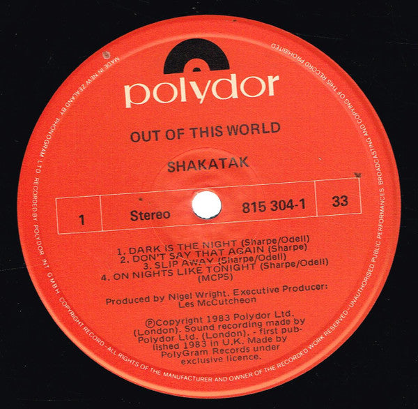 Shakatak : Out Of This World (LP, Album)