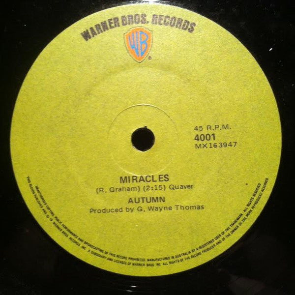 Autumn (17) : Miracles / Falling (7", Single)