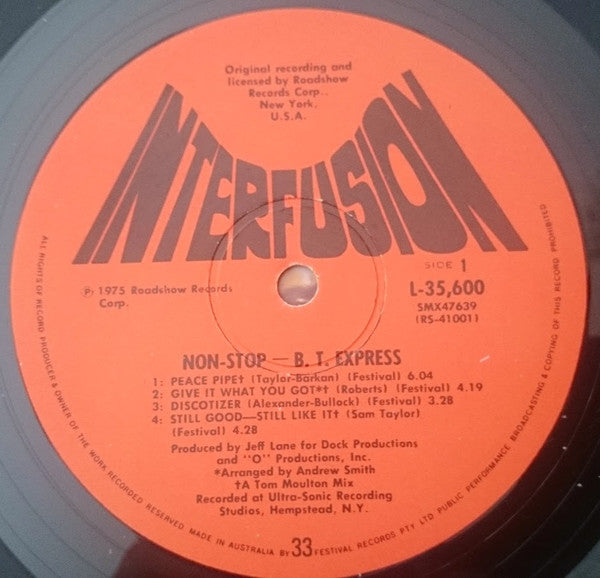 B.T. Express : Non-Stop (LP, Album, Gat)