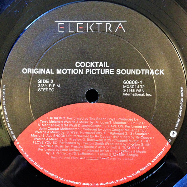 Various : Cocktail (Original Motion Picture Soundtrack) (LP, Comp)