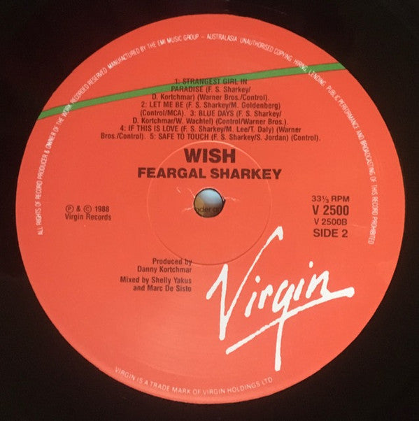 Feargal Sharkey : Wish (LP, Album)