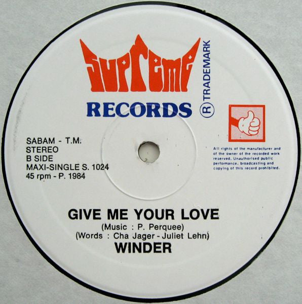 Winder : Run For Love (12", Maxi)