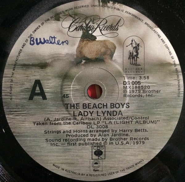 The Beach Boys : Lady Lynda (7&quot;, Single)