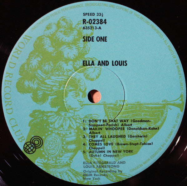 Ella Fitzgerald & Louis Armstrong : Ella And Louis (LP, Album, Club, RE)