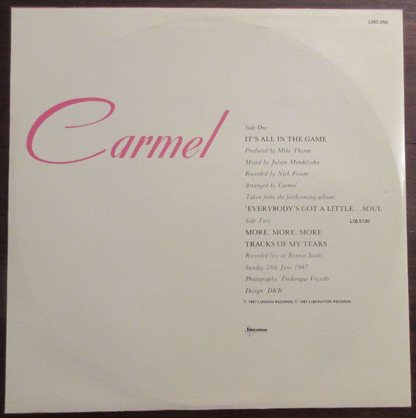 Carmel (2) : It's All In The Game (12", Single)