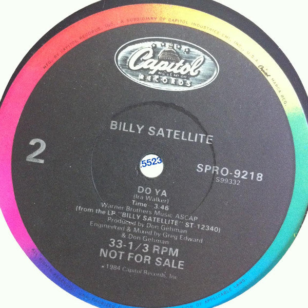 Billy Satellite : I Wanna Go Back / Do Ya (12", Single)