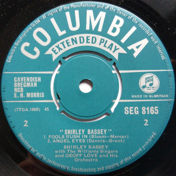 Shirley Bassey With The Williams Singers And Geoff Love & His Orchestra : Shirley Bassey (7", EP, Mono)