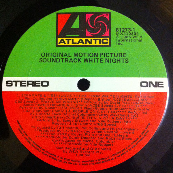 Various : White Nights: Original Motion Picture Soundtrack (LP, Album)