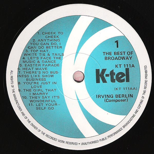 Irving Berlin / Jerome Kern : The Best Of Broadway (LP)