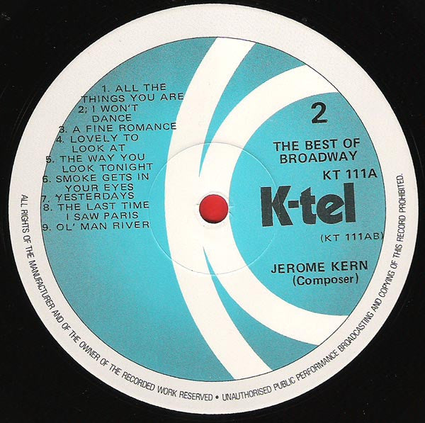 Irving Berlin / Jerome Kern : The Best Of Broadway (LP)