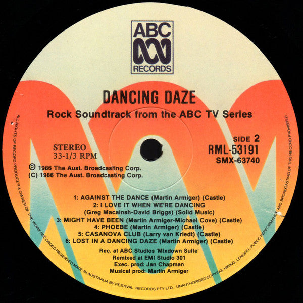 Various : Dancing Daze. Rock Soundtrack From The ABC TV Series (LP, Album)