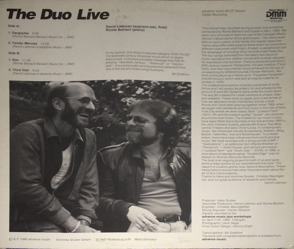 David Liebman / Richard Beirach : The Duo Live (LP, Album)