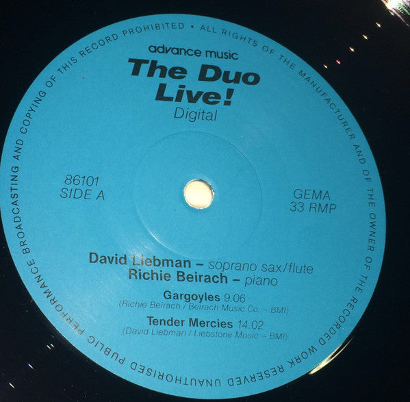 David Liebman / Richard Beirach : The Duo Live (LP, Album)