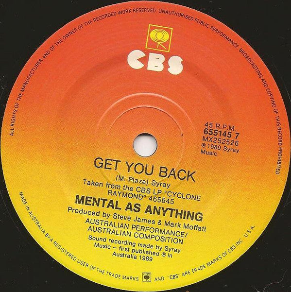 Mental As Anything : The World Seems Difficult (7", Single)