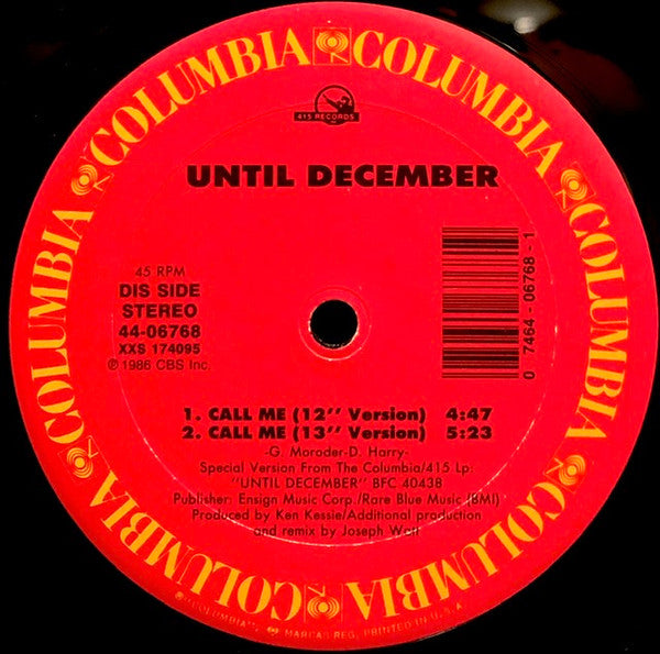 Until December : Call Me / Free Again (12")