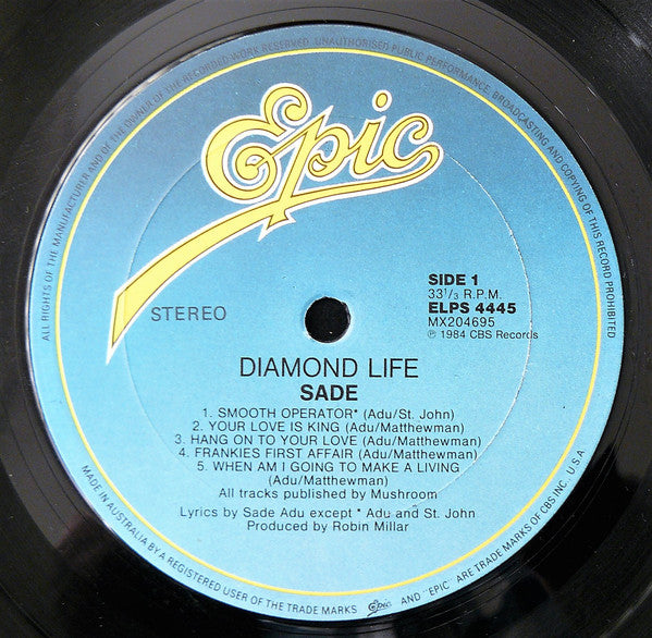 Sade : Diamond Life (LP, Album, Gat)