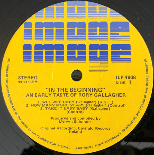 Rory Gallagher : In The Beginning - An Early Taste Of Rory Gallagher (LP, Album)