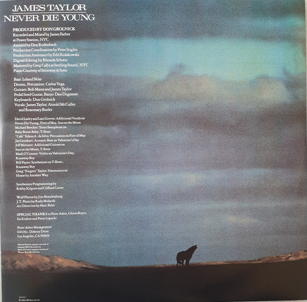 James Taylor (2) : Never Die Young (LP, Album)