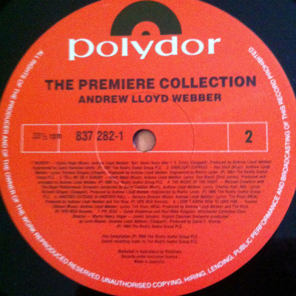 Various, Andrew Lloyd Webber : The Premiere Collection - The Best Of Andrew Lloyd Webber (LP, Comp, Gat)