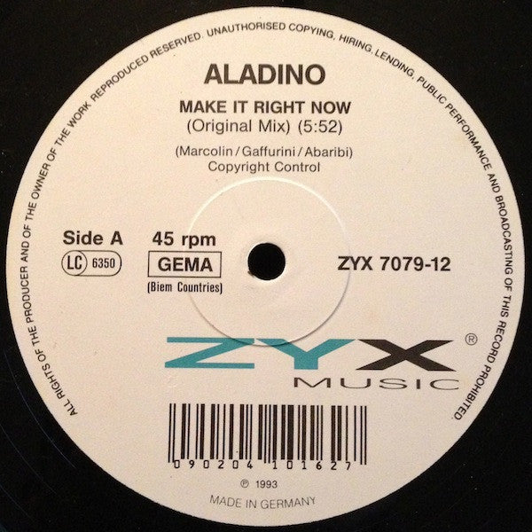 Aladino : Make It Right Now (12&quot;)