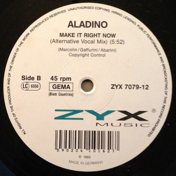 Aladino : Make It Right Now (12")