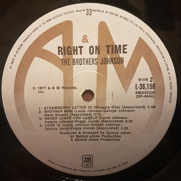 Brothers Johnson : Right On Time (LP, Album)