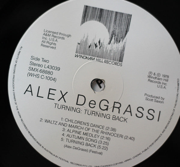 Alex De Grassi : Turning: Turning Back (LP, Album)