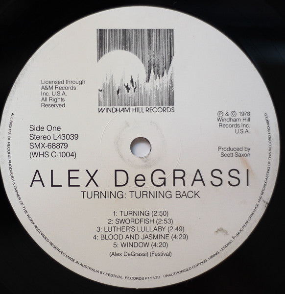 Alex De Grassi : Turning: Turning Back (LP, Album)