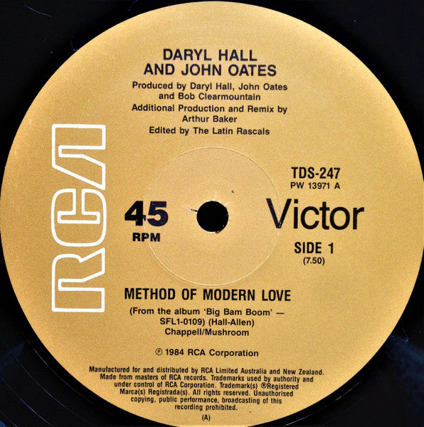 Daryl Hall & John Oates : Method Of Modern Love (12", Single)