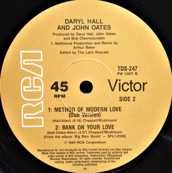 Daryl Hall & John Oates : Method Of Modern Love (12", Single)