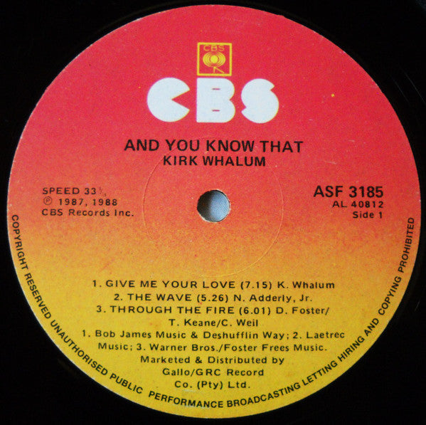Kirk Whalum : And You Know That! (LP)