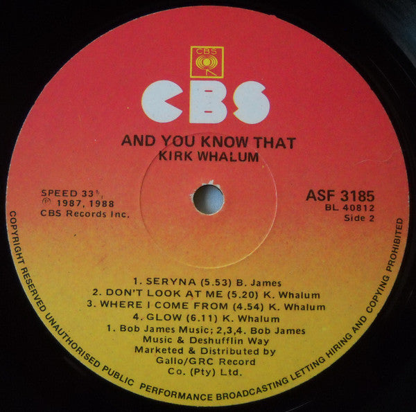 Kirk Whalum : And You Know That! (LP)