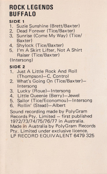 Buffalo (2) : Rock Legends (Cass, Album, Comp)