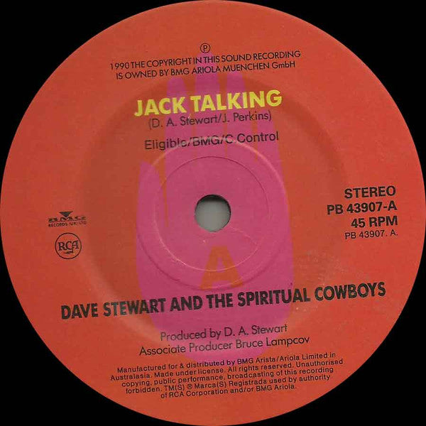 Dave Stewart And The Spiritual Cowboys : Jack Talking (7", Single)