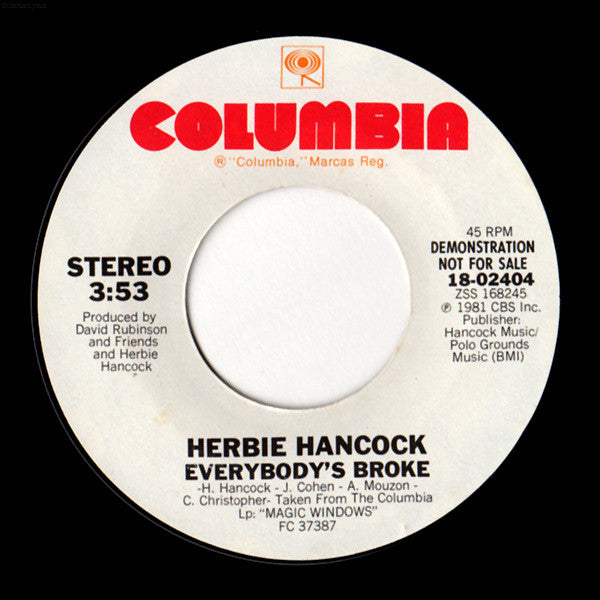 Herbie Hancock : Everybody's Broke (7", Single, Promo, Styrene)