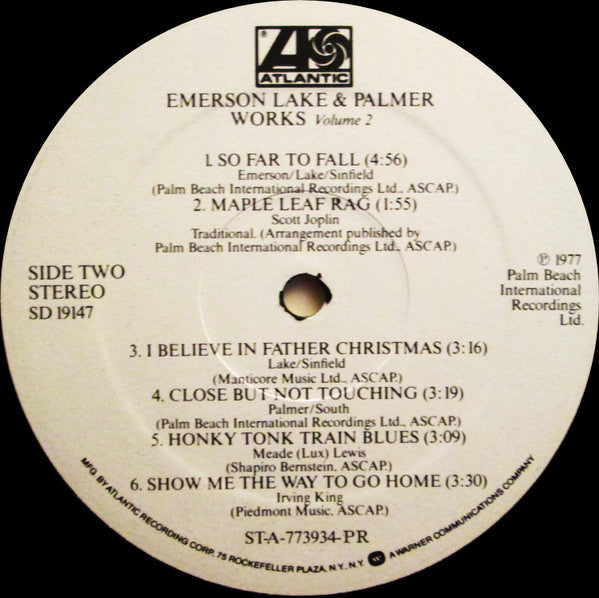 Emerson Lake & Palmer* : Works (Volume 2) (LP, Album, PR )