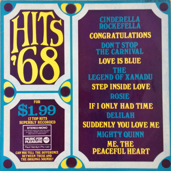 Unknown Artist : Hits &#39;68 (LP, Comp)