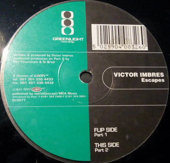 Victor Imbres : Escapes (12")