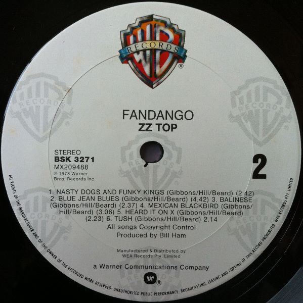 ZZ Top : Fandango! (LP, Album, RE)