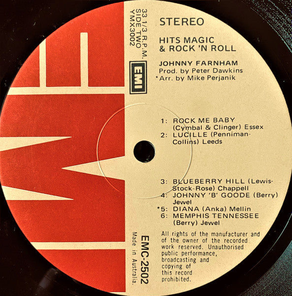 John Farnham : Hits Magic & Rock 'N Roll (LP, Album)