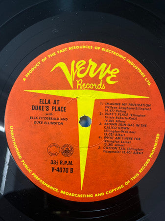 Ella Fitzgerald And Duke Ellington : Ella At Duke's Place (LP, Album)