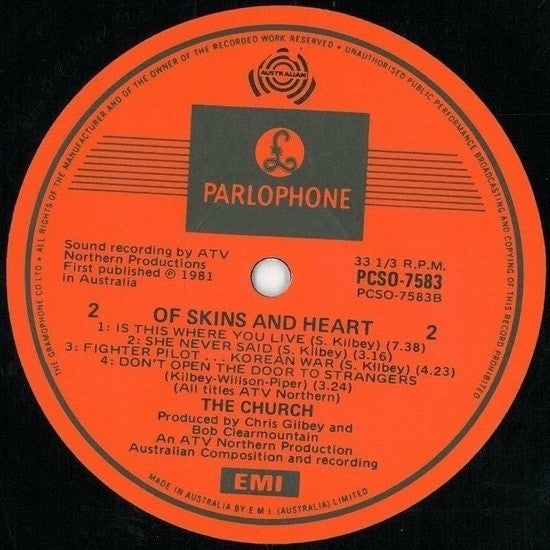 The Church : Of Skins And Heart (LP, Album, Ora)