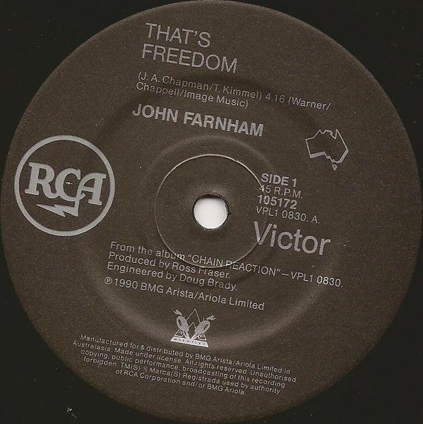John Farnham : That's Freedom (7", Single)
