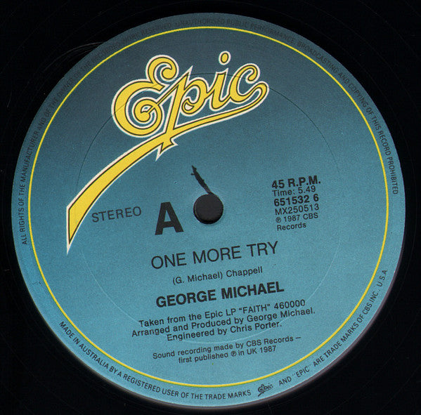 George Michael : One More Try (12", Single, Pos)