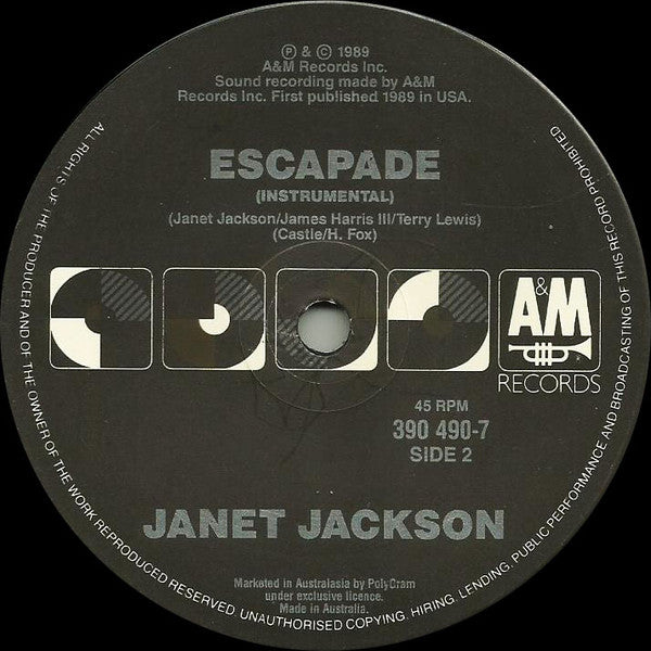 Janet Jackson : Escapade (7", Single)