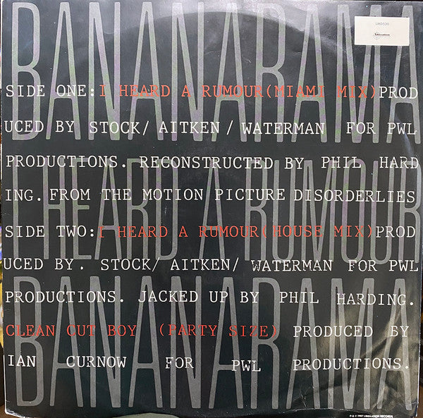 Bananarama : I Heard A Rumour (Miami Mix) (12")