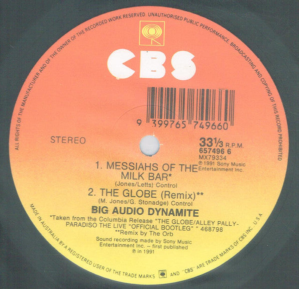 Big Audio Dynamite II : The Globe (12", M/Print)